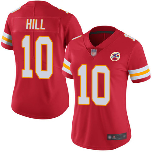Women Kansas City Chiefs 10 Hill Tyreek Red Team Color Vapor Untouchable Limited Player Football Nike NFL Jersey
